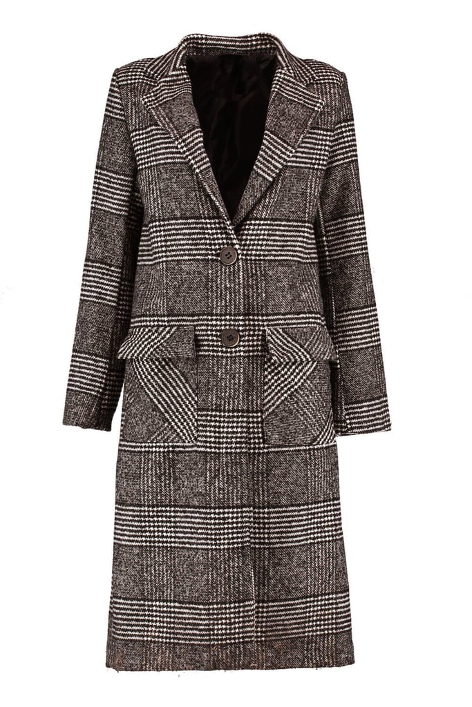 Boohoo Louisa Check Wool Look Coat