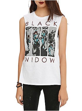 Marvel Black Widow Panels Girls Muscle Top