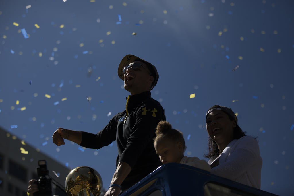 Steph Curry and His Family at Warriors Parade 2015