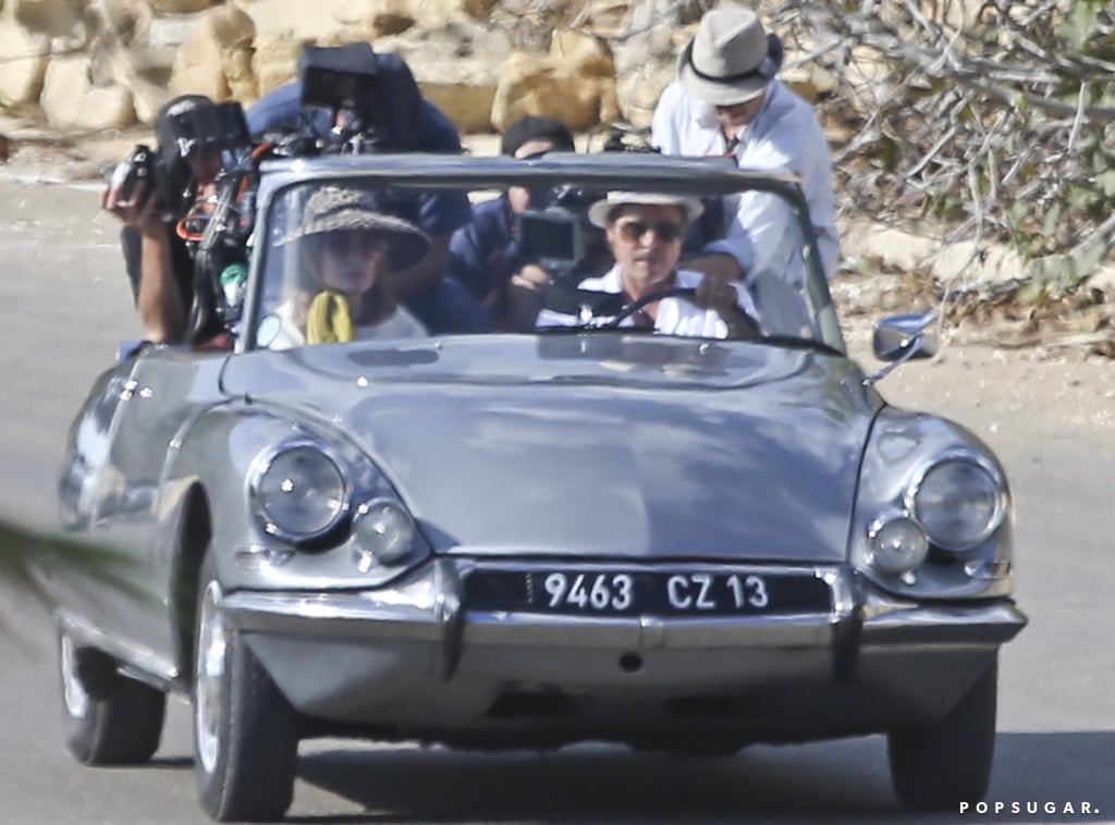 Angelina Jolie and Brad Pitt filmed a car scene for their upcoming movie By the Sea in Malta on Monday.