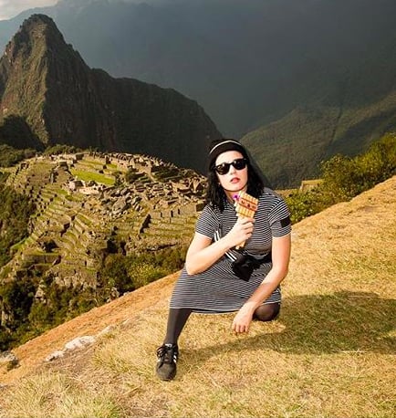 Katy Perry Playing Pan Flute in Machu Picchu