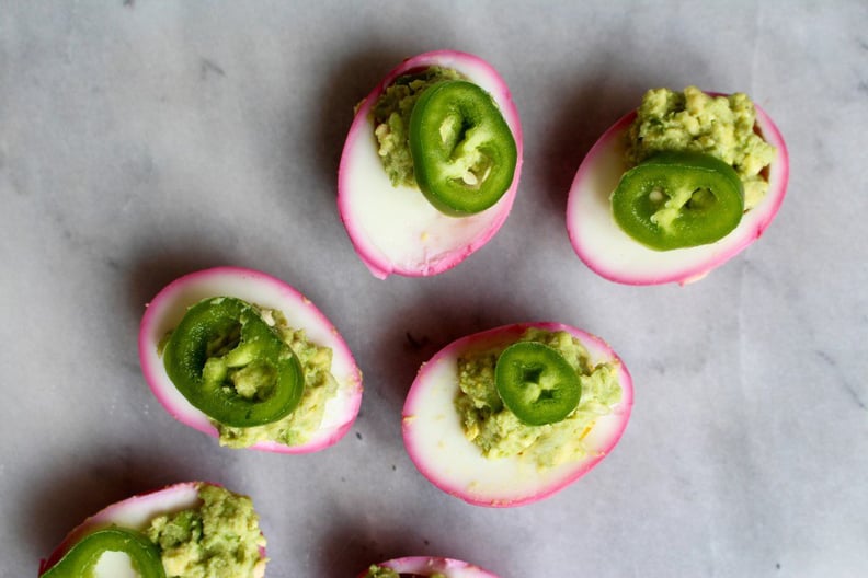 Healthy Pink Deviled Eggs