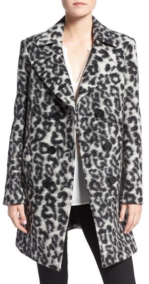 Rebecca Minkoff Luke Leopard Print Wool Blend Coat ($448)