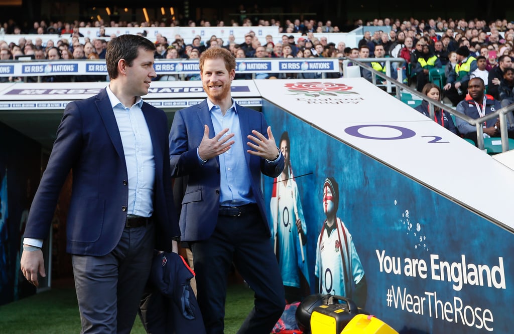 Prince Harry With English Rugby Team February 2017