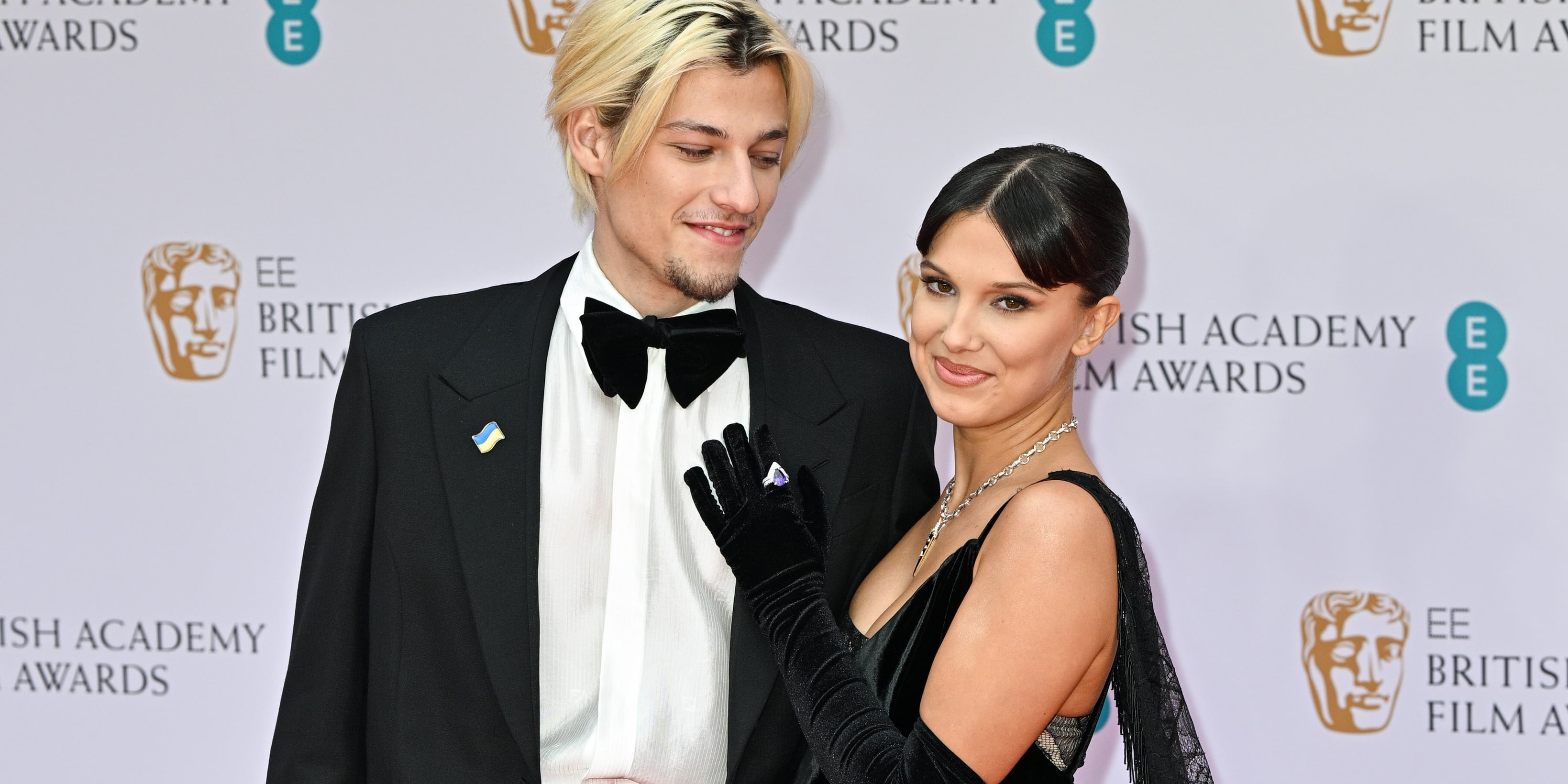 Louis Vuitton on X: #MillieBobbyBrown in #LouisVuitton at the 75th Annual  BAFTA Awards. The star wore a black custom velvet and lace embroidered dress  designed by @TWNGhesquiere paired with pieces from the