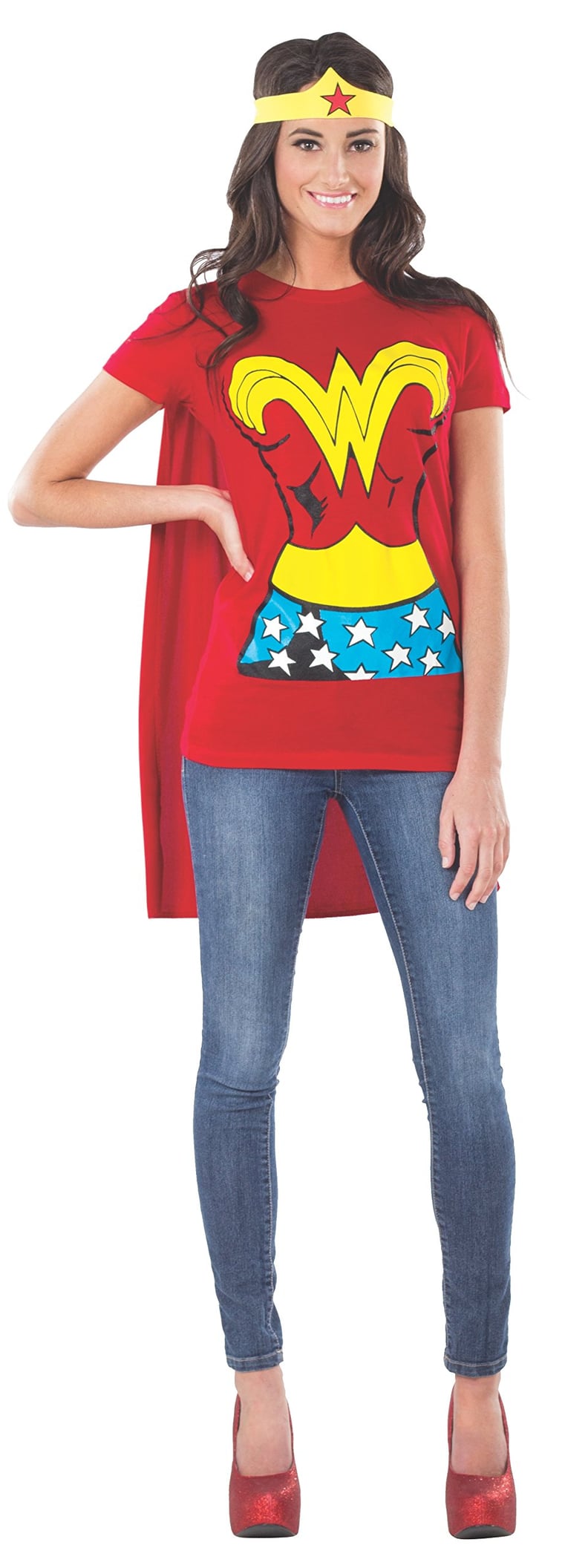 DC Comics Wonder Woman T-Shirt With Cape and Headband Costume