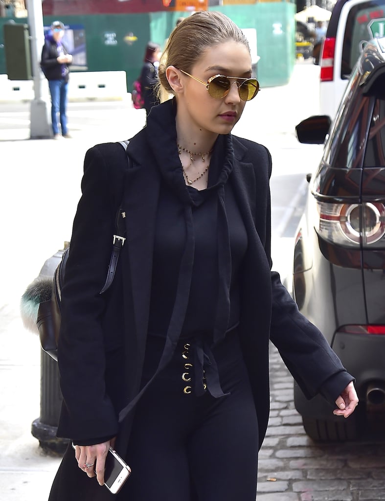 Gigi Hadid Wearing Black Boots | April 2017