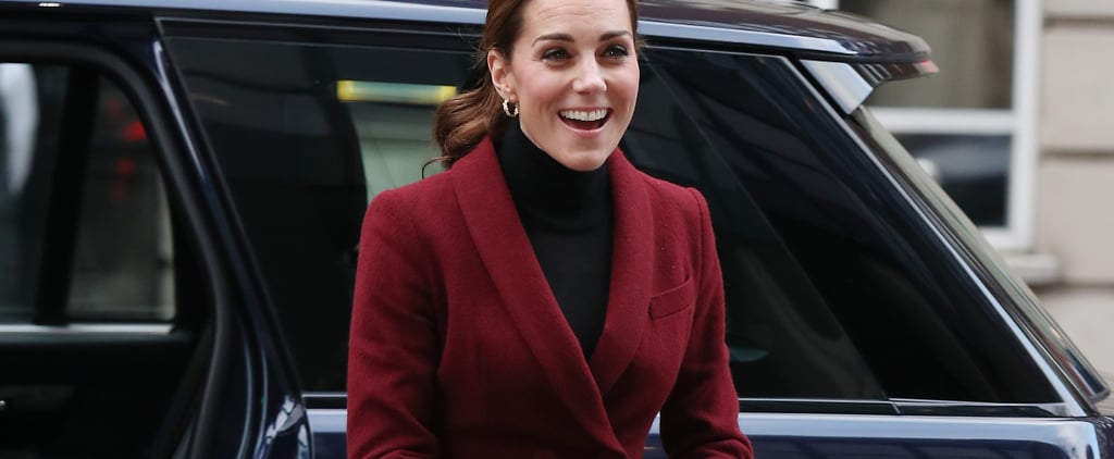 Kate Middleton Burgundy Skirt Suit November 2018