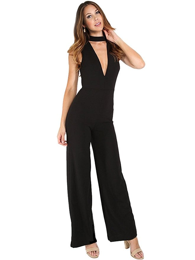 MakeMeChic Deep-V Jumpsuit