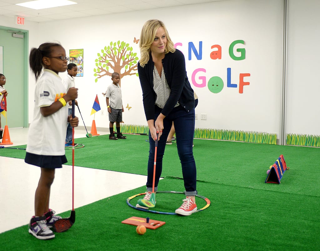 Michelle Obama and Amy Poehler at Let's Move Event 2014