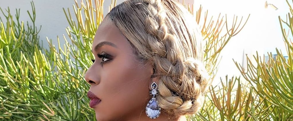 Laverne Cox's Braided Crown Hairstyle at Golden Globes 2021
