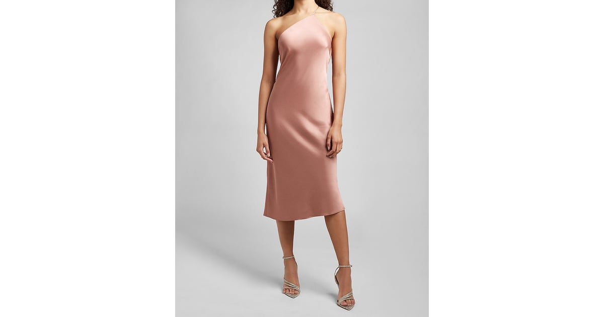 Satin Cross Back One Shoulder Slip Dress | Best Clothes From Express | 2021 Guide | POPSUGAR 