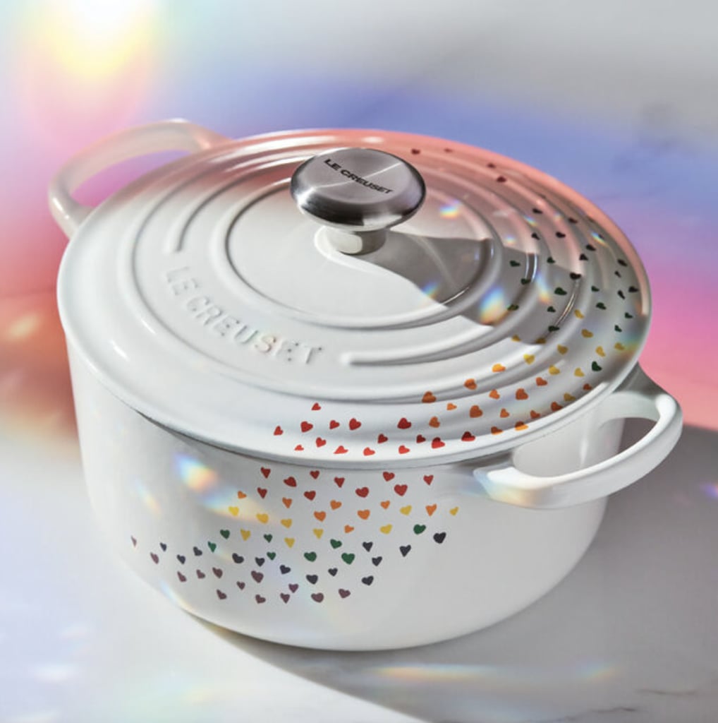 A Rainbow-Heart Dutch Oven