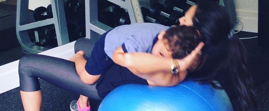 Jordana Brewster Working Out With Her Son, Julian