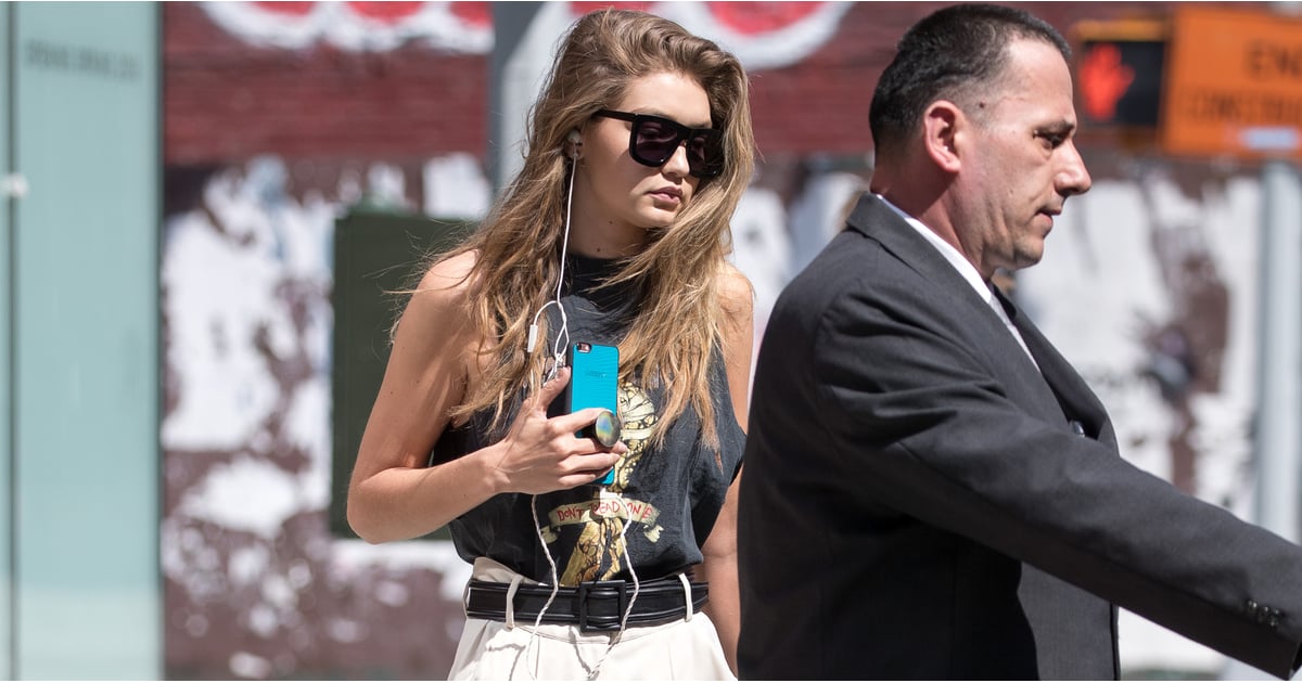 Gigi Hadid in HighWaisted Pants POPSUGAR Fashion