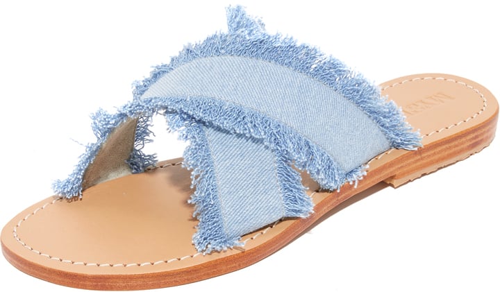 Slide into the Mystique Crisscross Denim Slides ($156).