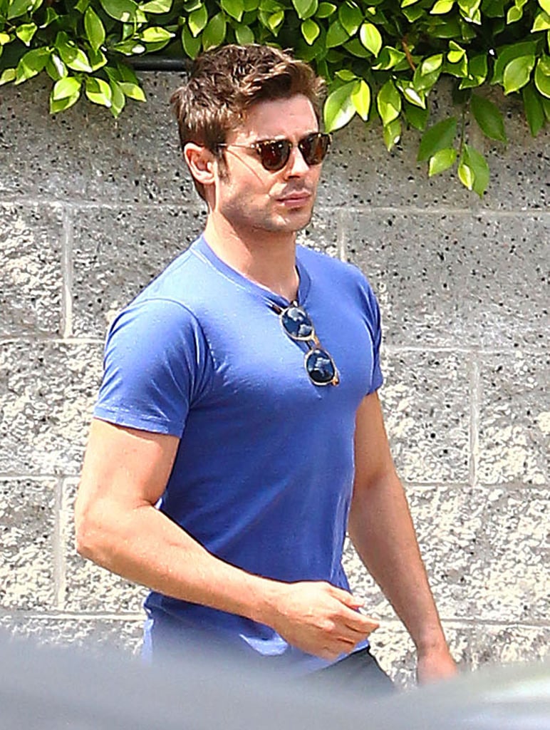 Zac Efron wore blue while out in LA on Monday.