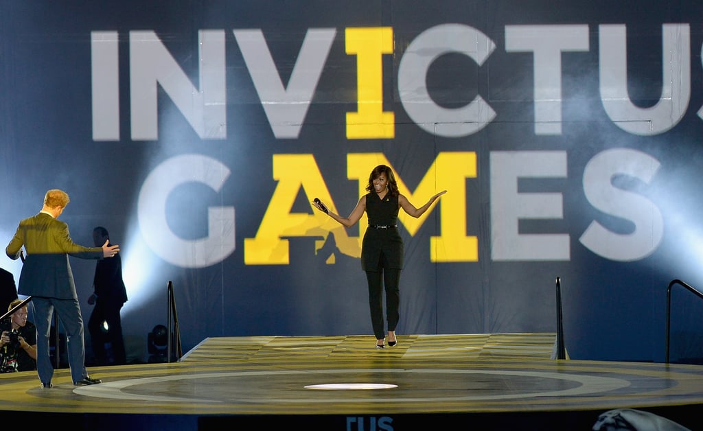 Michelle Obama Black Suit at Invictus Games 2016