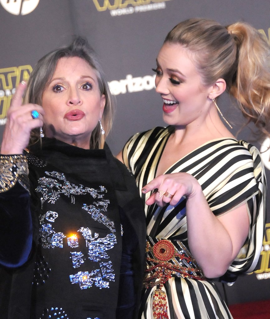 Carrie Fisher and Billie Lourd at Star Wars LA Premiere