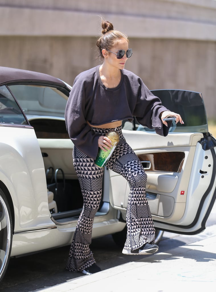 Jennifer Lopez Serves '70s Style in Super-Flared Leggings
