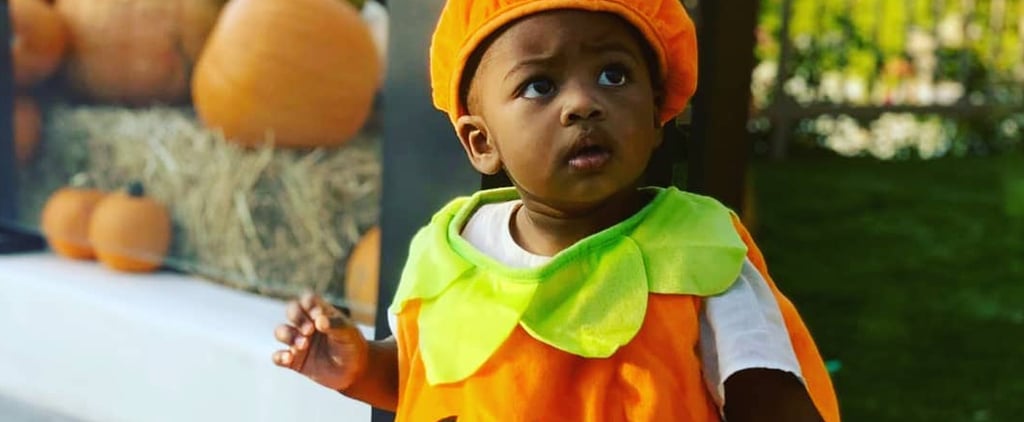 Kaavia James Union Wade's Pumpkin Halloween Costume Photos