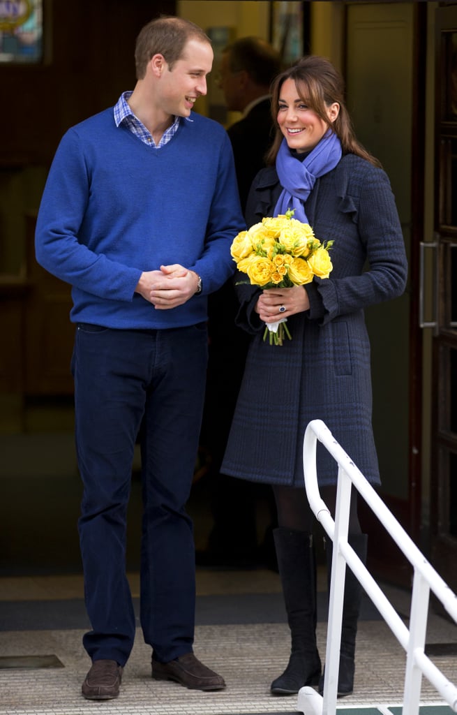 Kate Wore a Periwinkle Scarf to Complement William’s Sweater