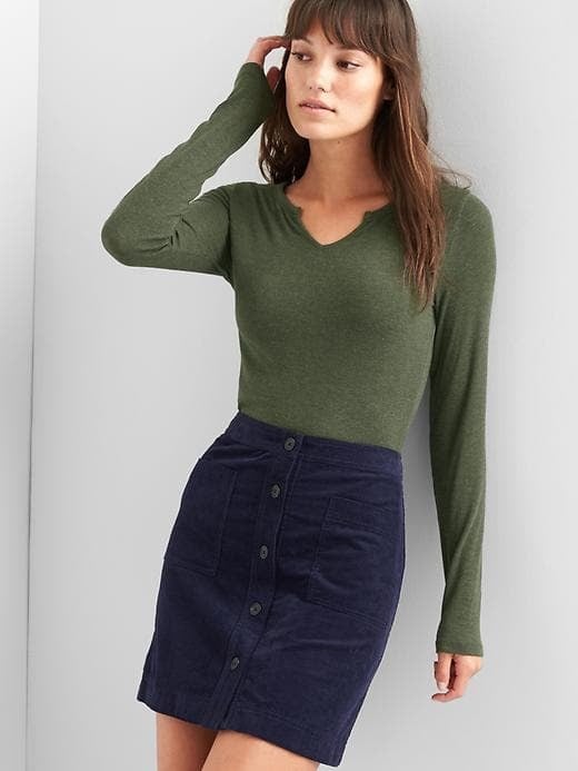 Gap Ribbed split-neck top