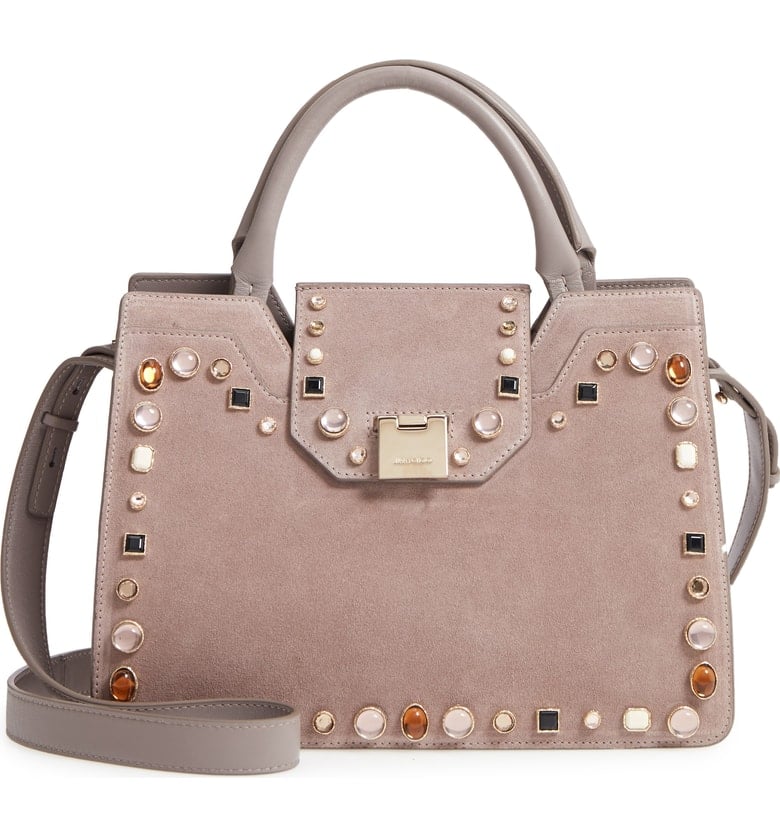 Jimmy Choo Rebel Embellished Suede Tote