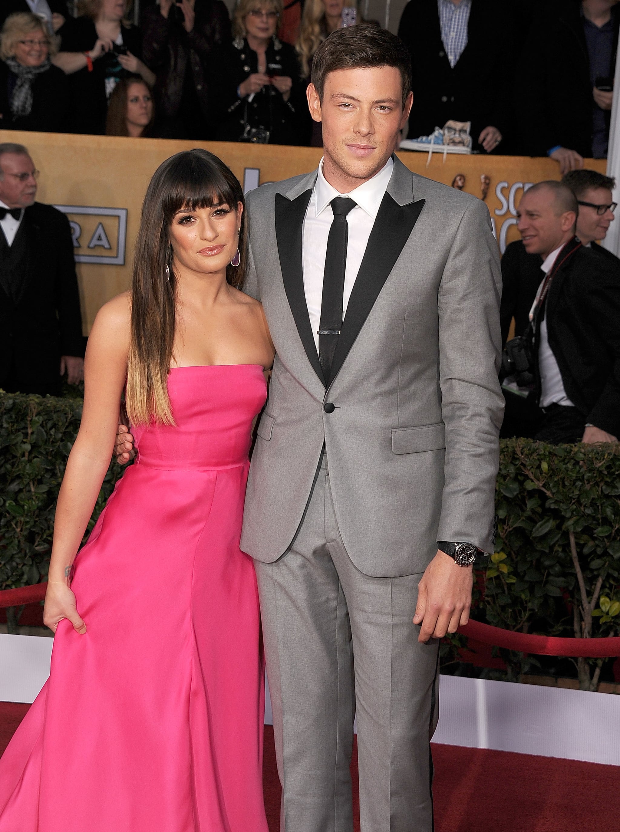 LOS ANGELES, CA - JANUARY 27:  Lea Michele and Cory Monteith arrives at the 19th Annual Screen Actors Guild Awards at The Shrine Auditorium on January 27, 2013 in Los Angeles, California.  (Photo by Steve Granitz/WireImage)