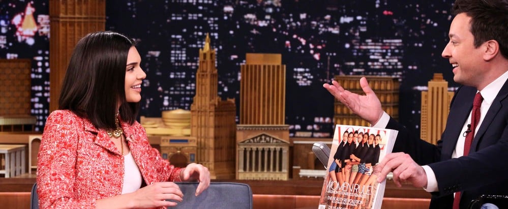 Kendall Jenner Wearing Vintage Chanel on Jimmy Fallon 2017