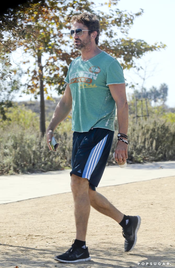 Gerard Butler went for a walk in LA on Thursday.