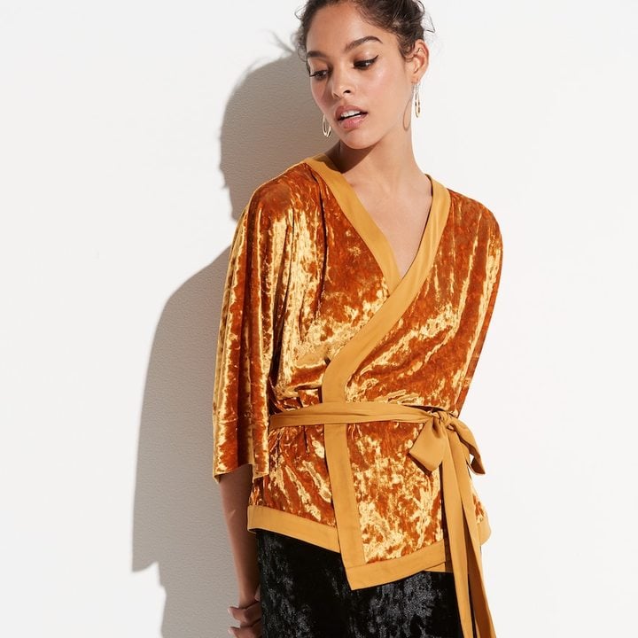 K/lab Kimono Wrap Velvet Top