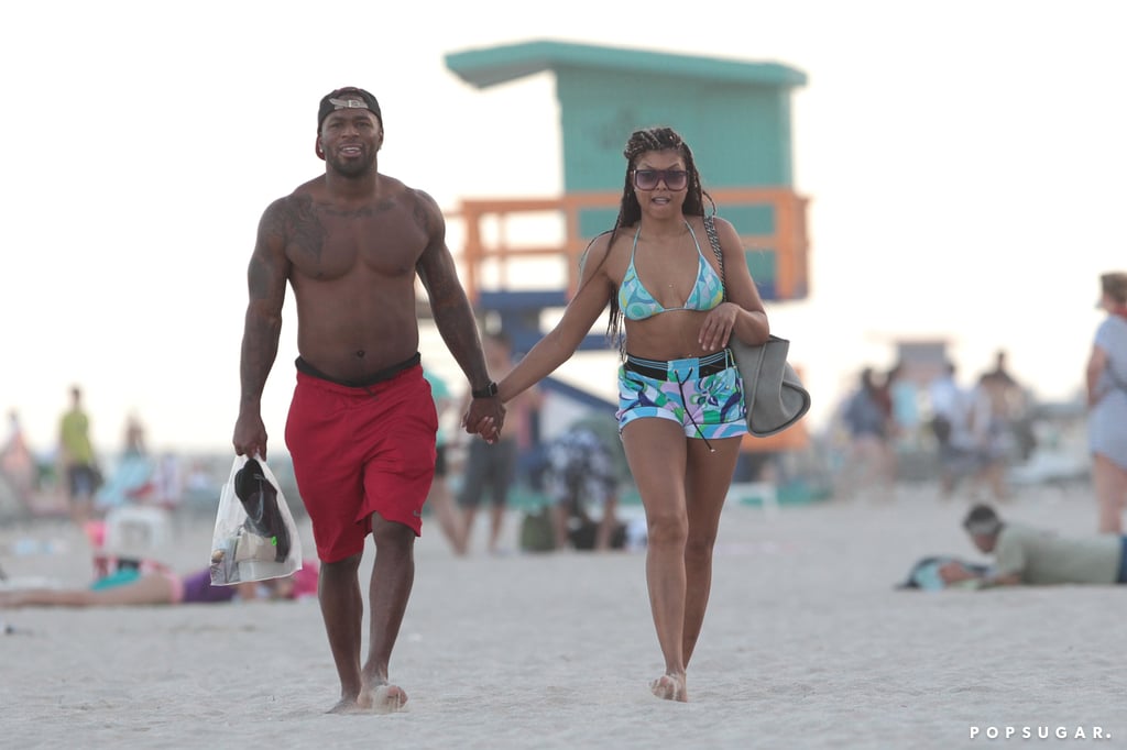 Taraji P. Henson Holding Hands With a Man in Miami