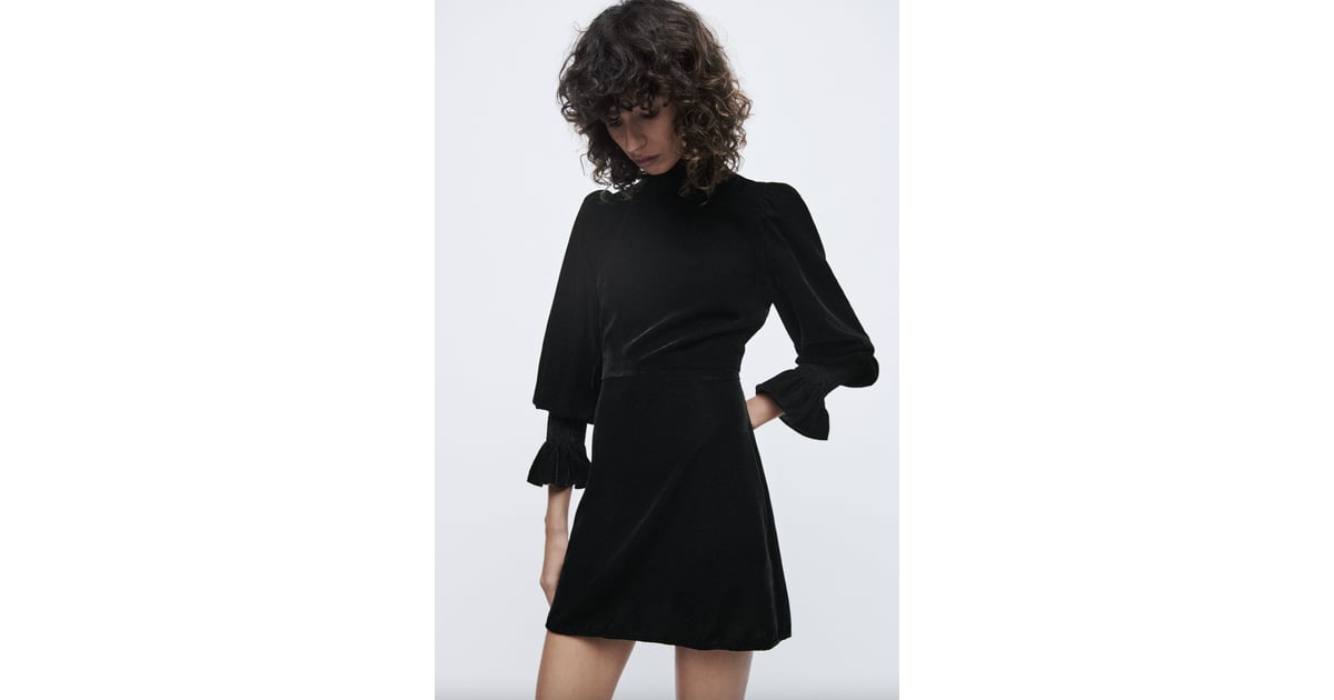 Zara Velvet Mini Dress Chloe Bailey Wears Black Velvet Minidress and