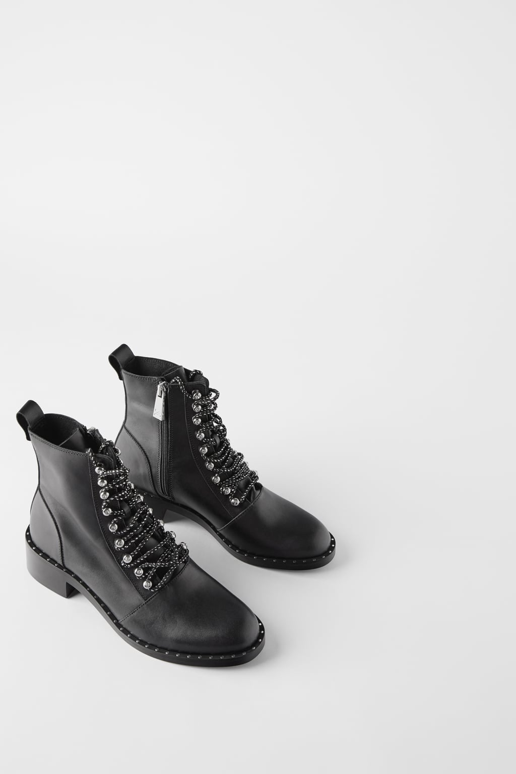 Flat ankle boots outlet with studs zara