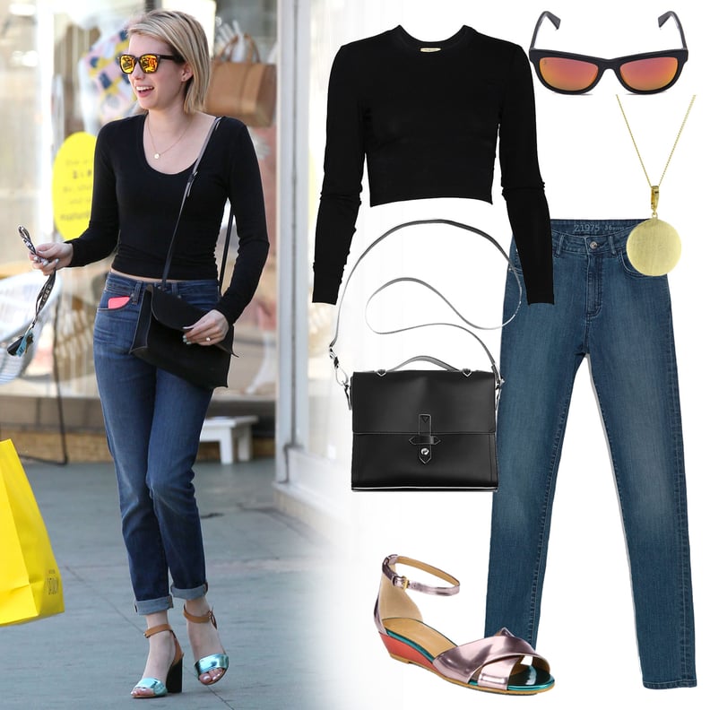 Emma Roberts Wearing High-Waisted '90s Jeans | POPSUGAR Fashion