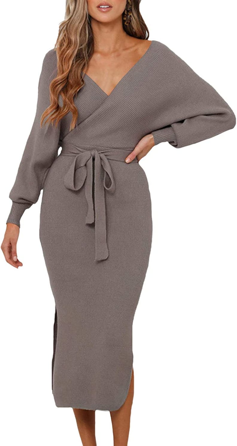 A Sexy Sweater Dress: Fixmatti Wrap Knit Dress