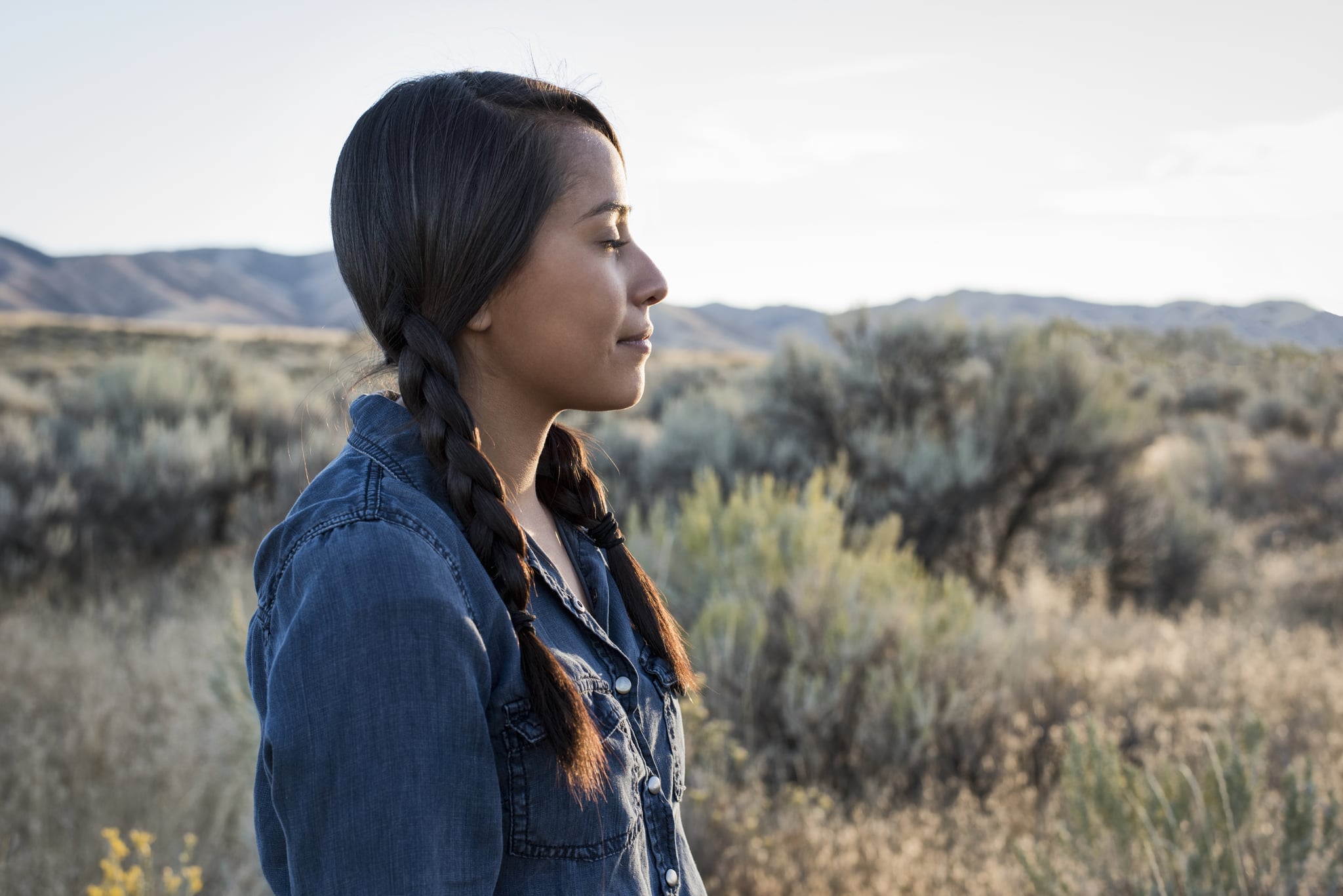 This model is a full blooded member of the Shoshone-Bannock native American tribe.  She is a full time student at the University of Idaho. Shot on a Nikon d810 with a 58mm F:1.4 Nikkor lens. Slight detail extraction and mild vignetting added in post production