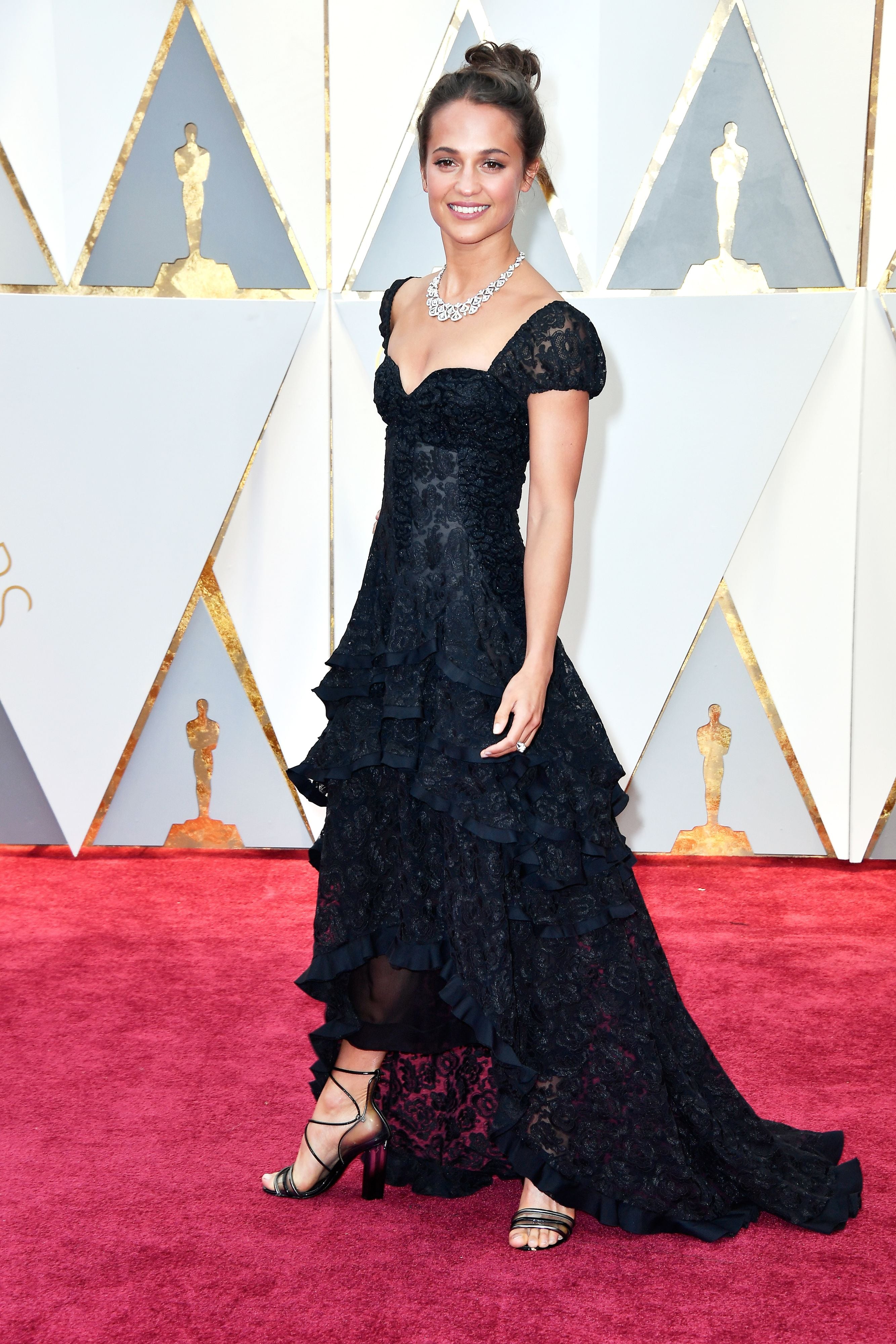 Alicia Vikander Accepts Academy Award In Head-To-Toe Louis Vuitton