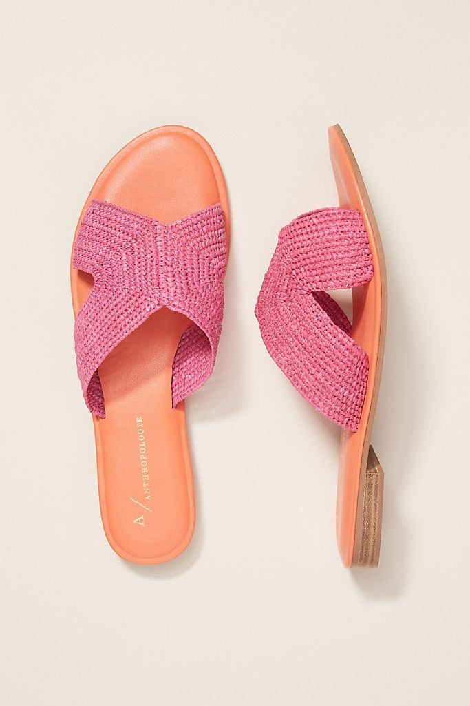 Colorblocked Raffia Sandals