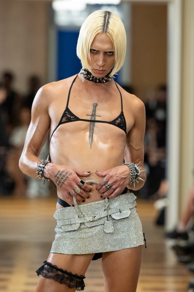 Namilia's Birkin Bag Skirt in Silver on the Runway