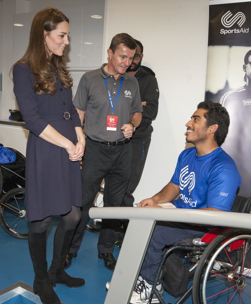 The Duchess of Cambridge met with Olympic hopefuls at the GSK Human Performance Lab in London on Nov. 12.