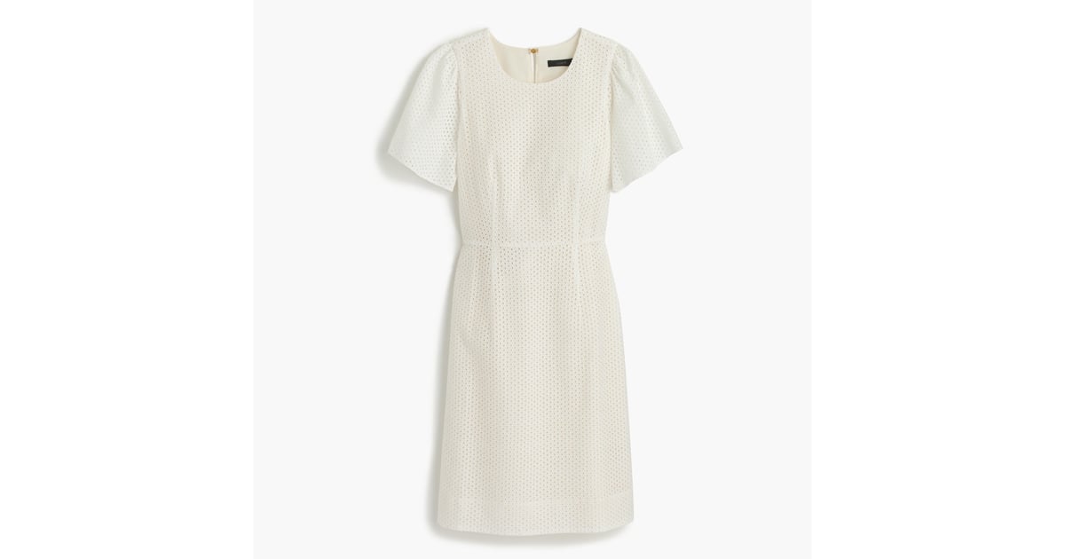 J. Crew Tall Flutter Sleeve Dress in Eyelet ($138) | Wedding Outfit ...