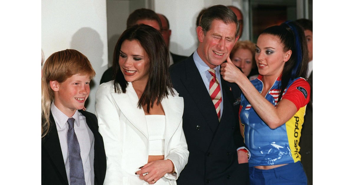 Prince Charles, Prince Harry, and the Spice Girls Celebrities Meeting