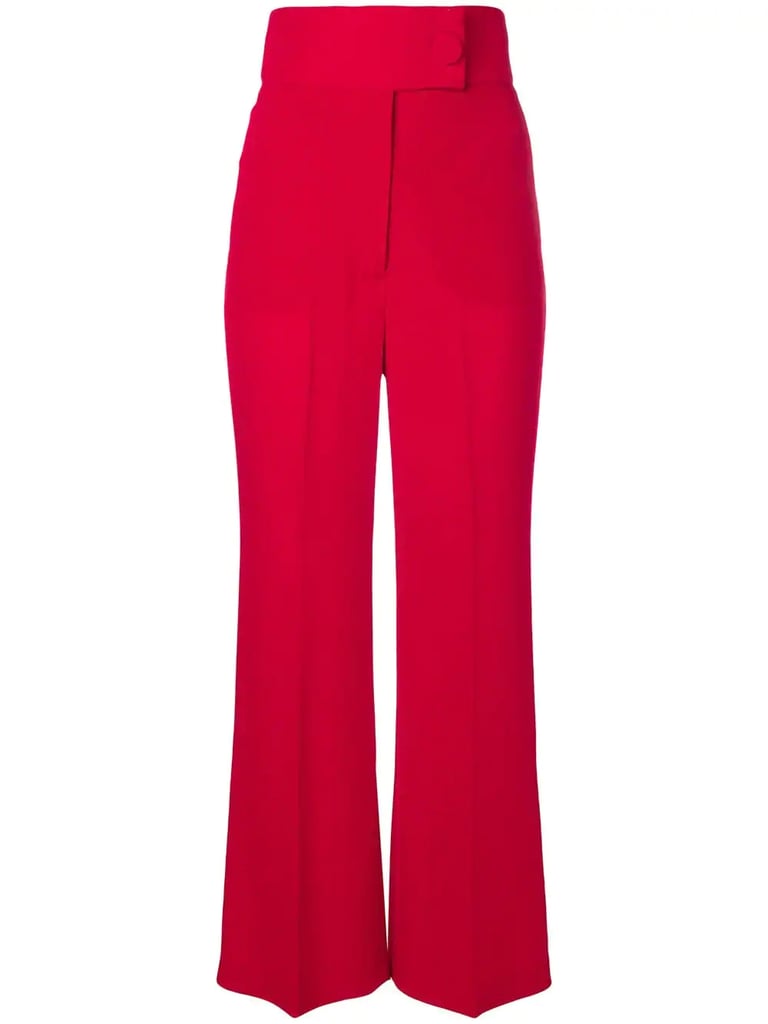 Sara Battaglia High Waisted Trousers | Victoria Beckham's Red Trousers ...