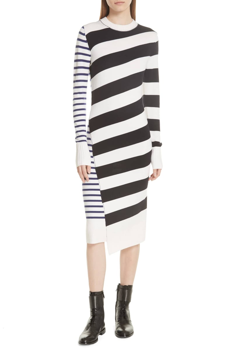 GREY Jason Wu Mixed Stripe Merino Wool Sweater Dress