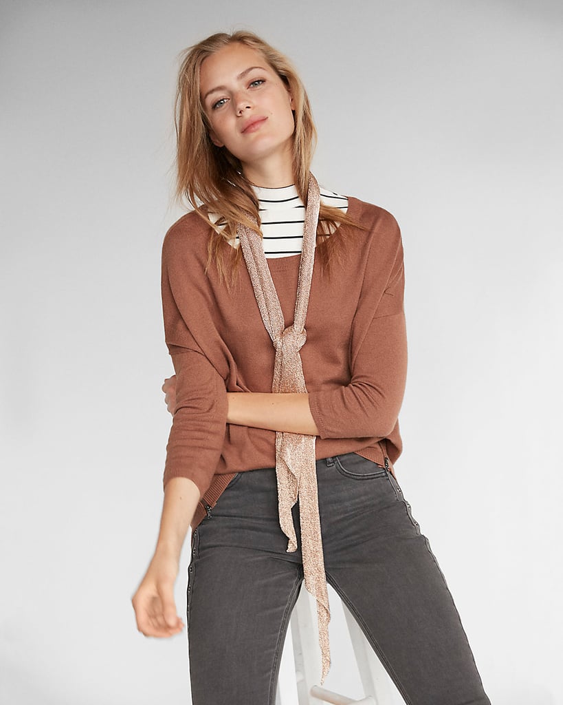 Express Metallic Skinny Scarf