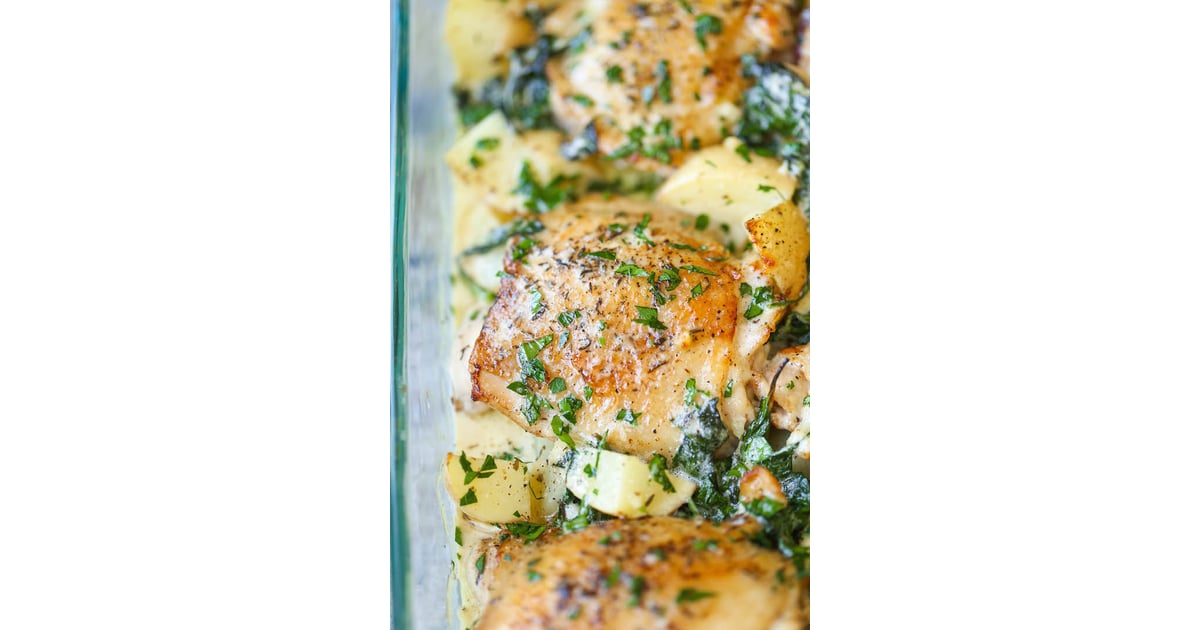 Chicken And Potatoes With Garlic Parmesan Cream Sauce 15 One Pan Chicken And Potato Recipes Popsugar Food Photo 18