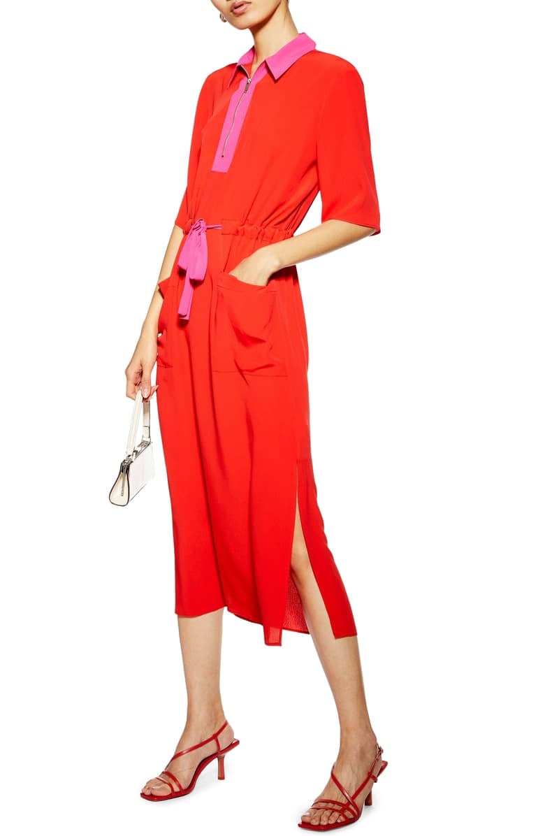 tie waist midi shirt dress