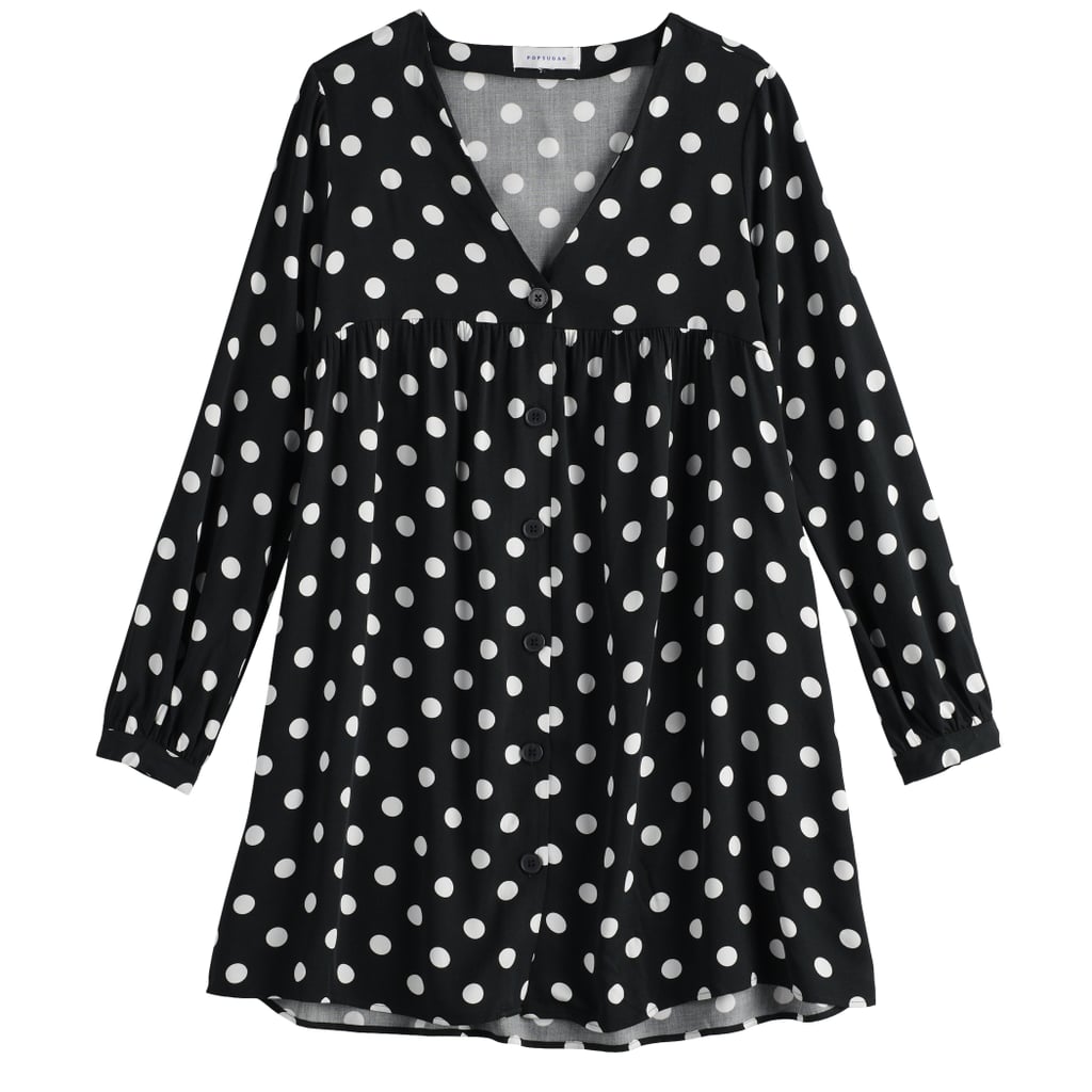 Babydoll Dress in Jet Black Macro Dot